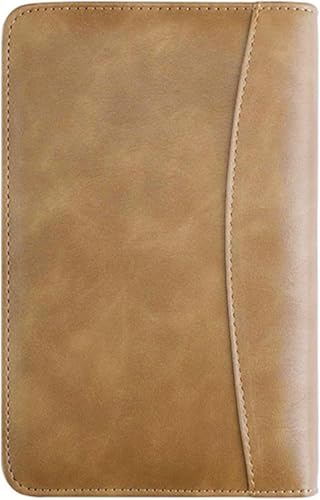 VoyageViewシステム手帳 本革 ジッパー式 植物タンニンなめし 6穴リング 軽量 A5/A6 メモ帳 ノート メモ 記録帳 日記帳 ルーズリーフ バインダーノート 電卓搭載 ペンホルダー 名刺・カード入れ ケース付き 多機能ノートブック ファスナー