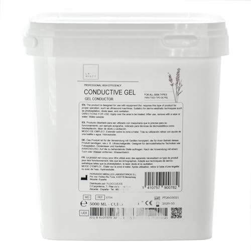 LAMISTT Gel Conductor Radiofrecuencia Facial y Corporal 5L Cubo Profesional | Para Cavitacion y Radiofrecuencia Corporal | Gel Ultrasonido Conductor | Uso Médico y Estético