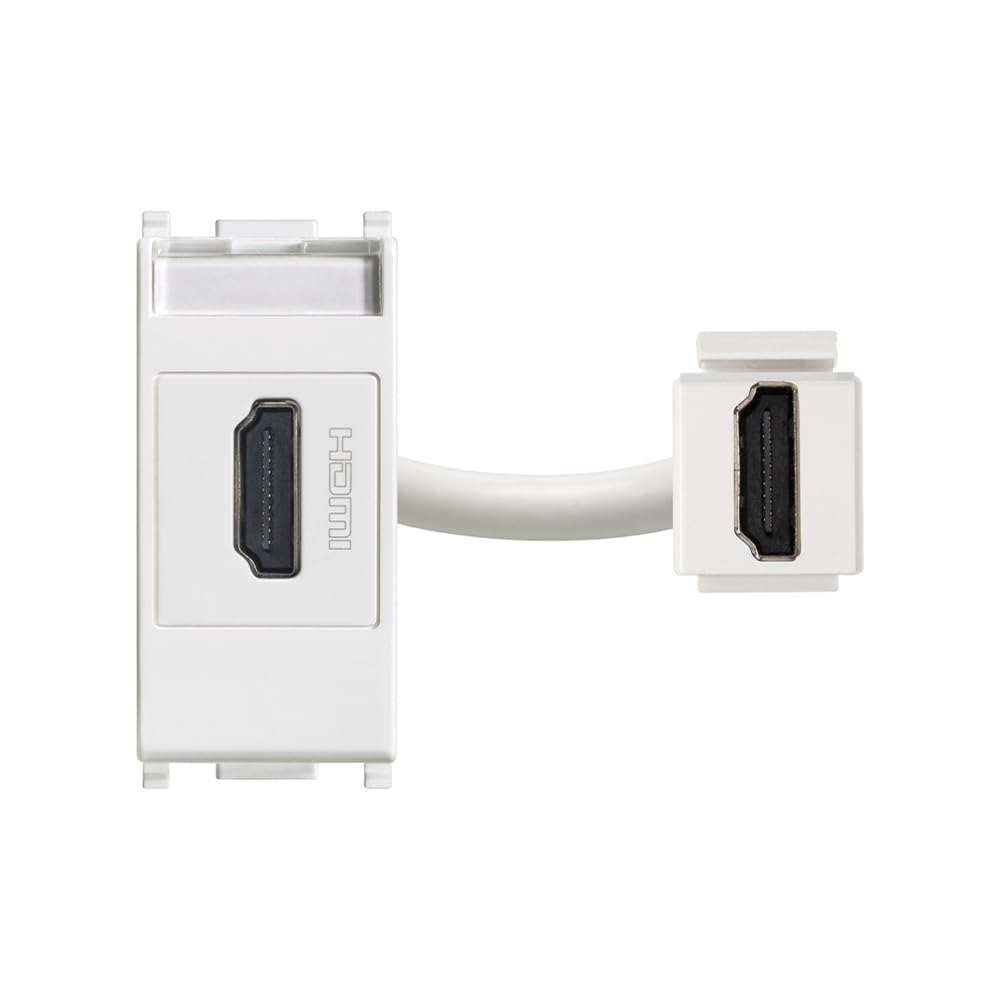 Prise HDMI Vimar Plana Blanc pour Créer un Home Cinéma Épuré et Sans Câbles Visibles dans le Salon