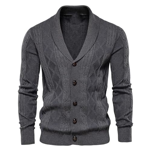 Cárdigan de punto grueso hombre chaqueta cuello en V suéter manga larga estilo japonés abrigo casual