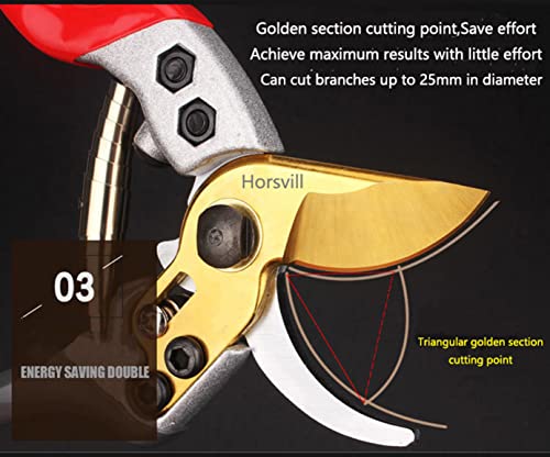 Image of Garden Shears, Japanese labor-saving Garden Scissors, Pruning Shears and Garden Secateurs for Woman and arthritis weak, Professional Branch scissors(Red-grey)
