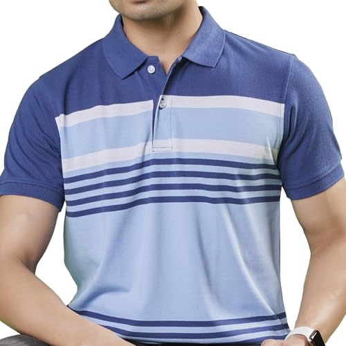 Image of 3BROS Men's Collor Neck Polo T-Shirt, Anti Stain and Half Sleeves, Cotton Blend, Regular Fit Tshirt for Men || Mens t Shirt