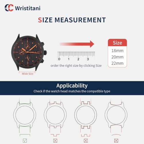 Image of Wristitani 3 Pack Leather Watch Strap, 19mm 20mm 21mm 22mm 24mm Top Genuine Leather Watch bands for Men, Quick Release Vintage Wristband