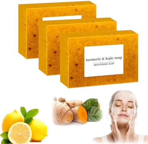 Honey Glow Lemon Turmeric Kojic Acid Soap Bar for All Skin Types,...