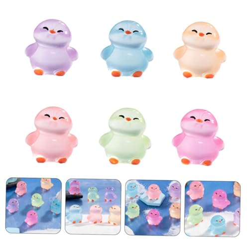 TOYANDONA Mini Resin Penguin Figurines Glow in the Dark Luminous Animals 12 Pcs Set for Fairy Garden Micro Landscape Home Decoration - Image 8