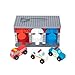 Melissa & Doug Toy Keys and Cars Wooden Rescue Vehicles and Garage (7 pcs) Toddler Pull Back Toys, Toy Garage for Kids Ages 3+