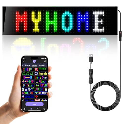 Image of GOTUS Programmable LED Sign,String lights for festive decoration,Control by Bluetooth APP Control,DIY Design Text, Patterns, Animations