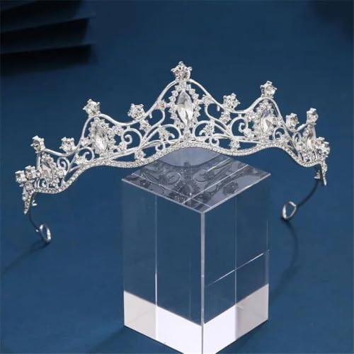 Tiara de cristal para novia y coronas de pelo brillantes para bodas 5