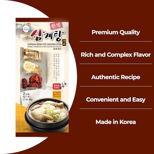 Surasang Samgyetang Korean Ginseng Chicken Soup Ingredients, Korean Soup Kit, Healthy Food Herb Mix, Made in Korea - Pack of 1