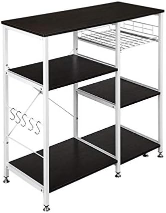 3-Tier Kitchen Baker's Rack-Utility Microwave Oven Stand Storage Cart Workstation Shelf for Spice Rack Organizer Workstation (Dark Brown)