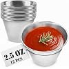 12 Pcs Dipping Sauce Cups - 2.5 Oz Metal Ramekins with Stackable Design, Sauce Ramekins 2.3 Diameter - Portion Control Stainless Steel Condiment Cups for Hot & Cold Sauces, Charcuterie, Table Serving