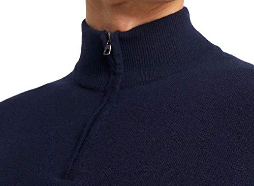 Pull d'hiver décontracté homme bleu taille L vêtement chaud chaud à col zippé