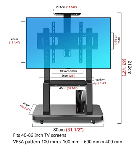 Soporte móvil para TV de 32" a 65" con ruedas ajustables miniatura 7