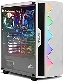 YEYIAN SAI X11 Gaming PC Desktop Computer, Intel i5-11400F 6-Core 2.6GHz, GeForce GTX 1650 4GB GDDR6, 500GB NVMe SSD, 8GB DDR4 3200MHz, 3 ARGB Fans, Windows 11 Home 64-bit, WiFi 5, BT 5.0, 650W PSU