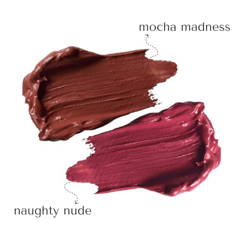 Image of Bella Vita Organic Starry Night Combo|Kiss Proof Liquid Lipstick|Naughty Nude + Mocha Madness|Transfer-Proof|Smudge-Proof|Intense Moisturisation|18-Hr Stay|Ultra Matte Finish|4.5Ml Each