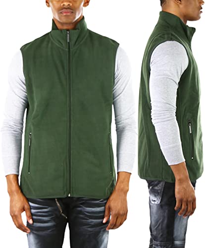 Image of ToBeInStyle Men's Zip Up Sleeveless High Collar Polar Fleece Vest