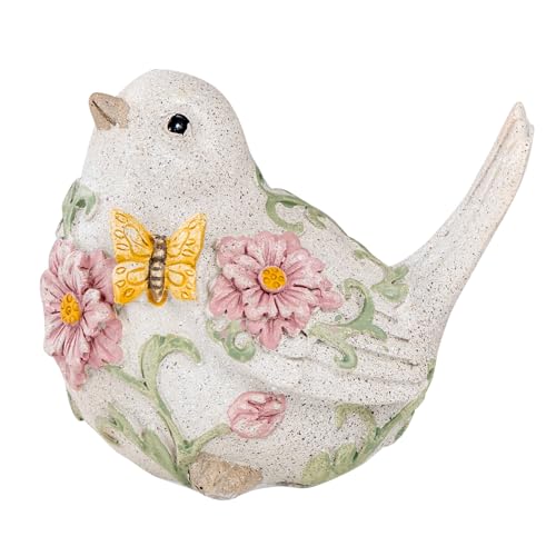 levandeo Figurine décorative en polyrésine - Gris béton - Fleurs - Décoration de table - Sculpture