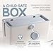 KinderSense® Cable Management Box - Cord Organizer with Child Proof Lock - Cord Hider to Conceal Wires,Power Strips from TV,Computer,Desk and Babies - 12 X 5.25 x 5.25 (Gray)