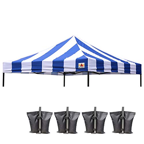 Image of ABCCANOPY Replacement Canopy Top for Pop Up Canopy Tent 10x10 Blue Stripe