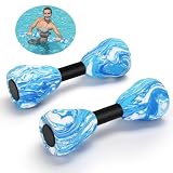 Camouflage Aquatic Dumbbells,2Pcs Foam Water Weights Aerobic Exercise Fitness Equipment Dumbbells, Pool Resistance Swimming Training for Adults/Kids/Men/Women Weight Loss, Beginner Swimming Training (Blue)