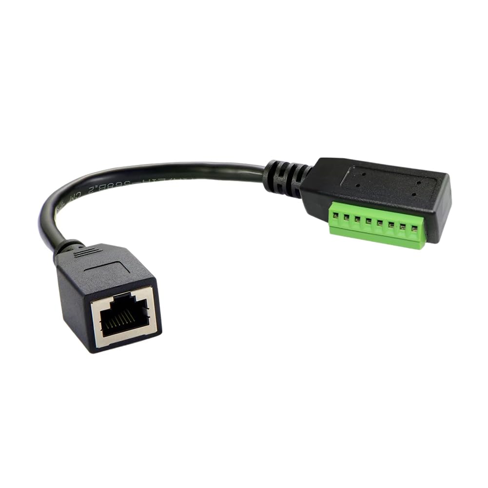 Jnchdghwa RJ45 Block Cable 8P8C Female to 8Pin Solderless Terminal Block Cable RJ45 Terminal Breakout Board