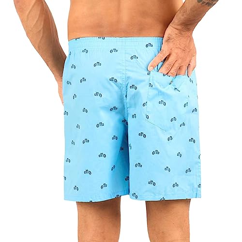 Image of Alphabets Men's Blue Cotton Printed Regular Boxer Shorts (Pack of 1) New-MB-004-XXL