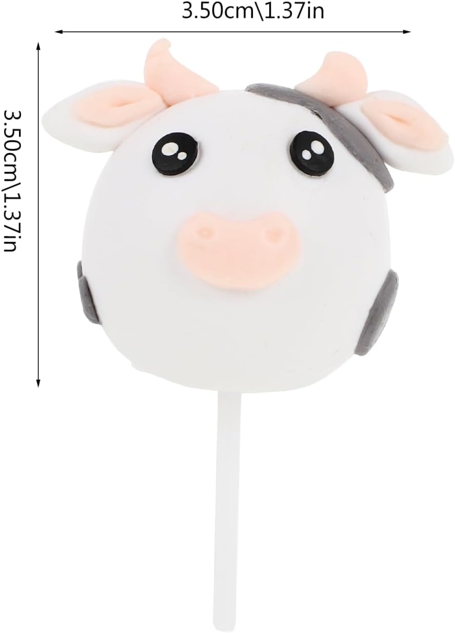 Cow Cake Decoration Kit with Mini Cow Figurine 1.37In Cute Cake Topper for Birthday Party and Celebration Decor Accessories