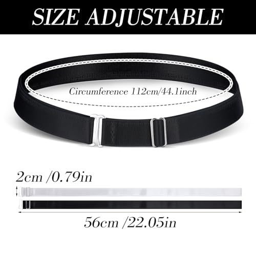 2PCS Adjustable Elastic Belts for Women, Shirt Tuck Band Women Tucky Belt Crop Tuck Band Perfect for Cropping Shirts, Sweaters, and More (Black & White)3