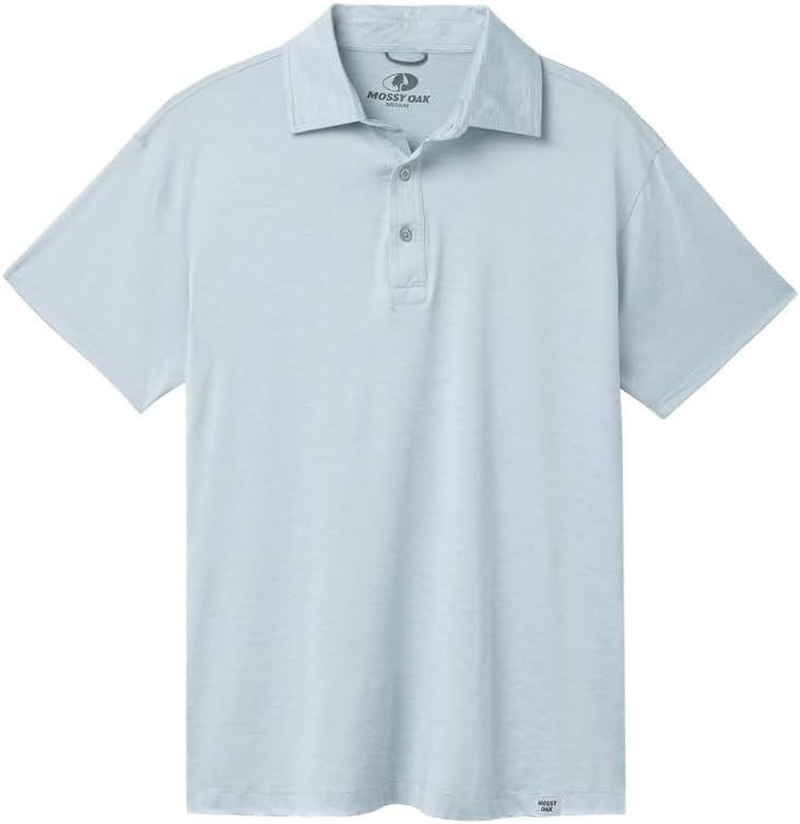 Mossy Oak Polo Sun Shirt for Men with UV Protection for Golf, Fishing, Hiking, or Casual