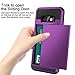 Vofolen Cover for Galaxy S10e Case Wallet Card Holder ID Slot Sliding Door Hidden Pocket Anti-Scratch Dual Layer Protective Hard Shell Rugged TPU Bumper Armor Case for Samsung Galaxy S10 E (Purple)