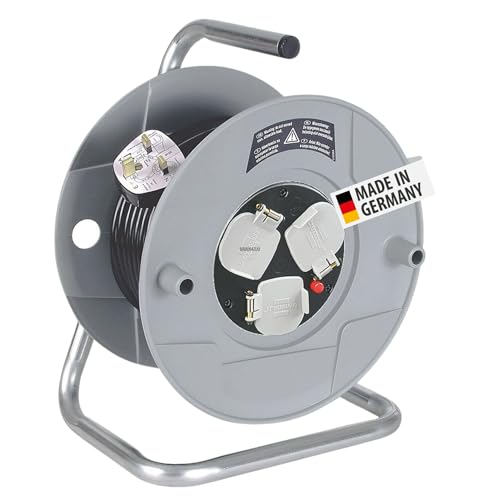 Brennenstuhl 1098253001 AK260 Dreifach-Standard Kabeltrommel mit 25 m Kabel – Schwarz