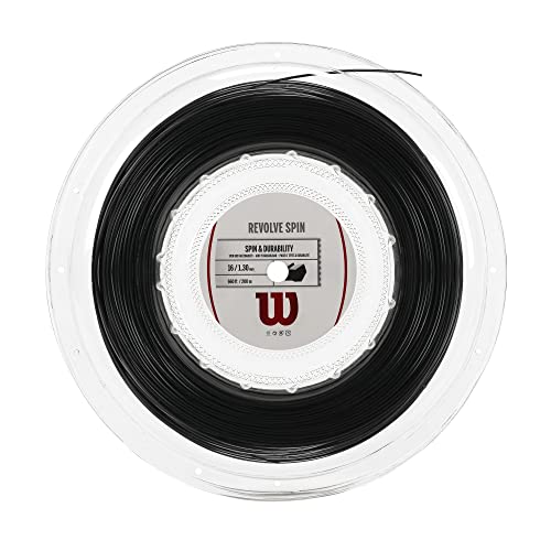 Wilson Unisex – Erwachsene Revolve Spin 16 Reel BK Strings, Schwarz, 200 Meter