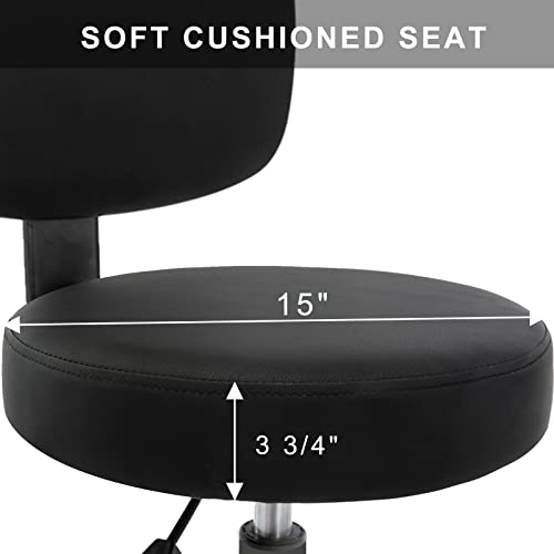 Covibrant Lockable Cushioned Shop Stool With Ergonomic Backrest Wheels Adjustable Heavy Duty Swivel Stool For Garage Workbench #TOP2
