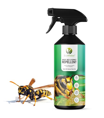 EcoWidow Wasp Bee Hornet Repellent Spray 500ML - Natural, Vegan-Friendly, Eco-Safe - Effective Indoor & Outdoor Anti-Wasp & Bee Solution - Safe Alternative to Wasp Nest Killer