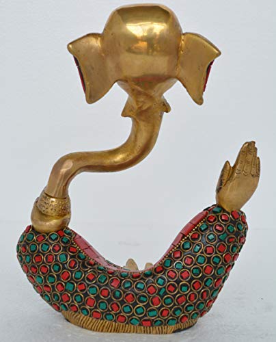 Ganesh With Decorative Work - Brass Modern Decorative Style God Ganpati Idol - Unique Gift And Home Decor Showpiece #TOP5