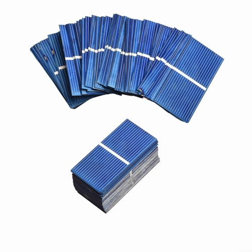 Paquete de 100 mini paneles solares de 0,5 V y 400 mA para mini células solares, materiales de juguete eléctrico, células fotovoltaicas, kits de sistema solar de bricolaje de 52 mm x 26 mm