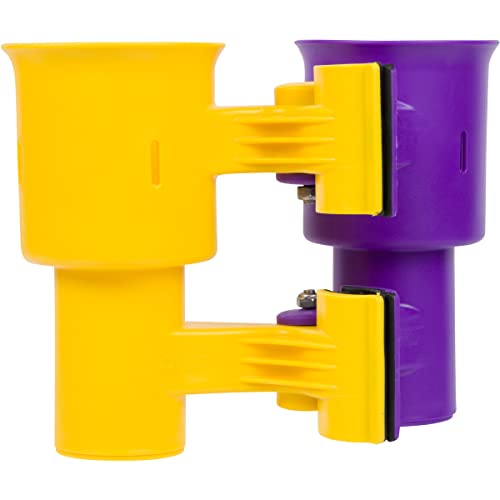 ROBOCUP, (Yellow & Purple), Best Cup Holder for Drinks, Fishing Rod/Pole, Boat, Beach Chair, Golf Cart, Wheelchair, Walker, Drum Sticks, Microphone Stand