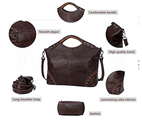 HESHE Leather Satchel Bags for Women Designer Crossbody Bag Tote Purses with Compartments Women’s Top Handle Handbags4