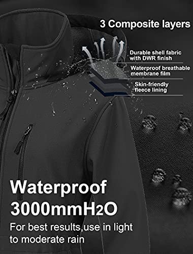 Image of CREATMO US Women's Lightweight Waterproof Long Softshell Tactical Jacket Fleece Lined Windbreaker