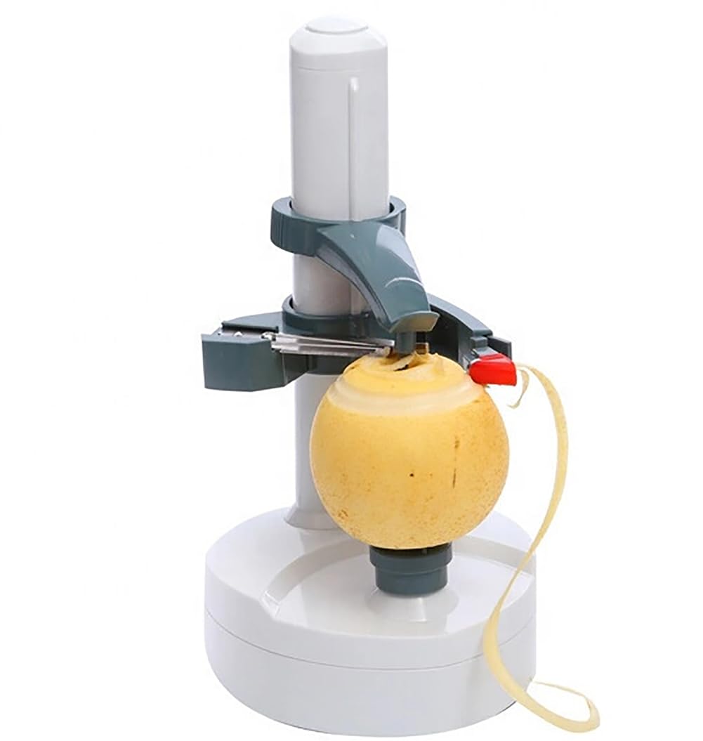 Pelapatate Elettrico, Pelapatate Automatico, Pelapatate Automatico con Resistente Acciaio Inossidabile 1 Adattatore 2 Lame Extra, Facile Da Usare Ed Ecologico, per Frutta Verdura Patate Mango