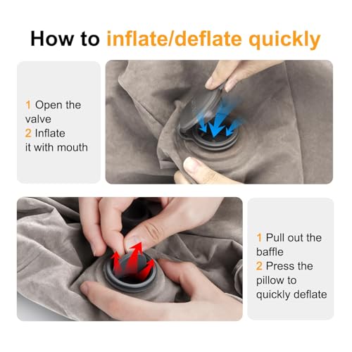 Inflatable Foot Rest/Leg Pillow | Adjustable Height | Make a Flat Bed for Kids and Toddlers | Great for Airplane, Train, car,Travel (Grey, 2 Pack) - Image 4