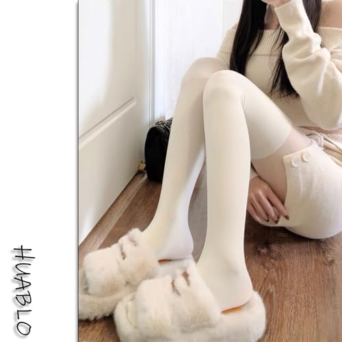 huablo]Women's Faux Thigh High Pantyhose Opaque Tights Tights Over Knee Stockings Thigh High3