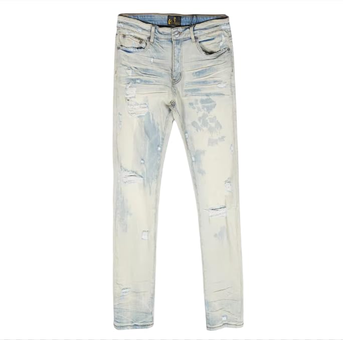 Men's Stretch Denim Skinny Pants with Zipper Closure - Men's Spring/Autumn Casual Pants