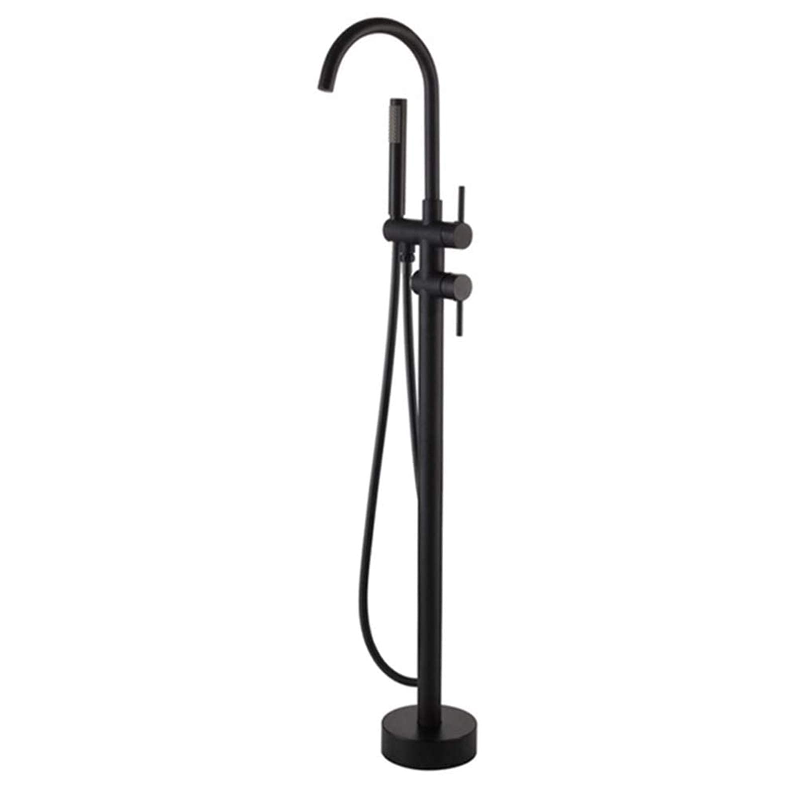 Robinet de baignoire sur pied avec bec pivotant 360 et douchette laiton robuste