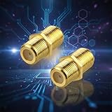 Coaxial Cable Connector – RG6 Coax Cable Extender, F-Type Gold-Plated Female-to-Female Adapter for TV Cables 2PACK