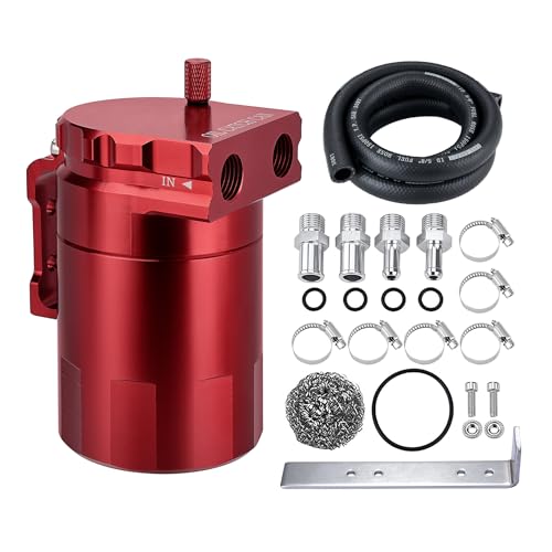 EVIL ENERGY Oil Catch Can, 300ML Baffled Oil Can, Universal Aluminum Air Oil Separator Breather Tank with 3/8