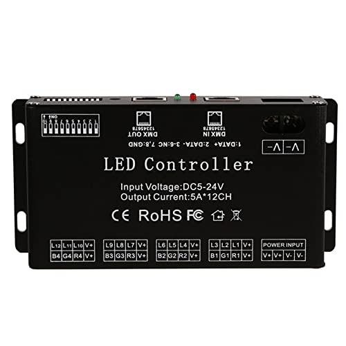 XIASABA controlador dmx 17 × 10 × 6 dc5v-24v controlador rgb de 6 canais controlador decodificador d