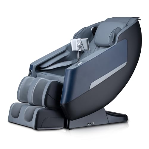 Image of Lixo LI4400A Full Body Massage Chair for Home | 22 Auto Programs | Zero Gravity Recliner | Voice Control | Back Heating | Bluetooth Speaker | Foot Rollers | USB Chargin - Black+Grey