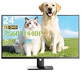Pisichen 24 Zoll Touchscreen Monitor 2K QHD 2560 x 1440 IPS Gaming Monitor, 100 Hz, 3ms Reaktionszeit, 10-Punkt Multi Touch PC Display mit HDMI/USB A/USB C/USB B (für Touch-Funktion) Eingänge