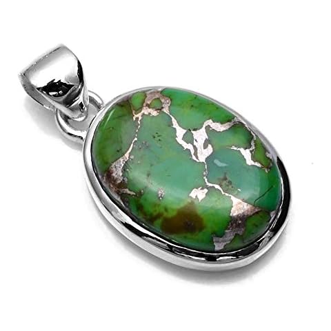SilverPalace 925 Sterling Silver Copper Turquoise Pendants for Women and Girls Cover